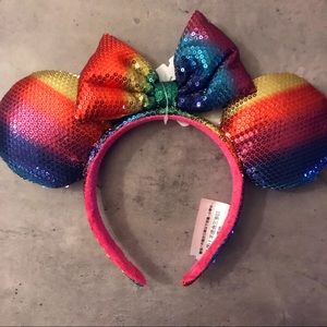 Disney Rainbow Sequin Minnie Mouse Ears Headband